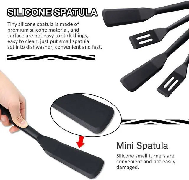 Alt view image 5 of 7 - Small Silicone Spatulas 4PC, Flexible Brownie Spatula for Cooking | Easy to Clean, Flexible, Reusable, Hangable, Nonstick