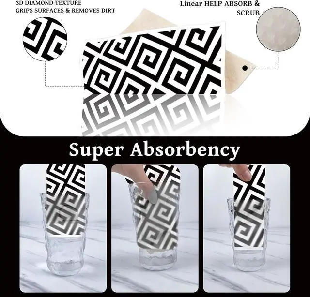 Alt view image 3 of 7 - Reusable Swedish Dishcloths for Kitchen, Geometric Dish Cloths | 6 Pcs, Absorbent Modern Design, Cellulose Cleaning Towels Wipes, Cooking Home Decor Housewarming Gifts