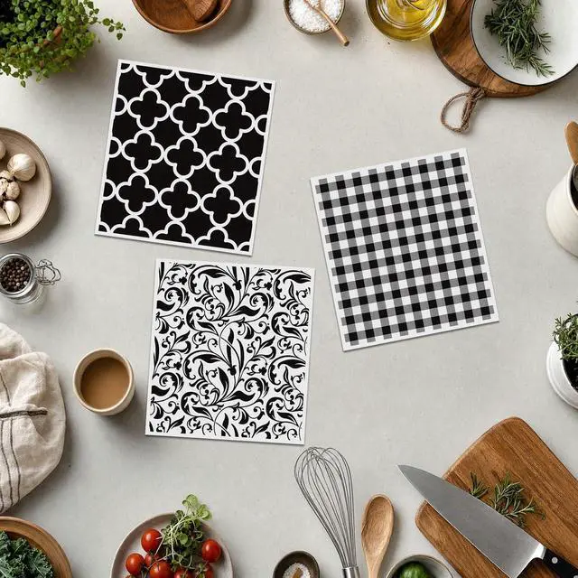 Alt view image 7 of 7 - Reusable Swedish Dishcloths for Kitchen, Geometric Dish Cloths | 6 Pcs, Absorbent Modern Design, Cellulose Cleaning Towels Wipes, Cooking Home Decor Housewarming Gifts