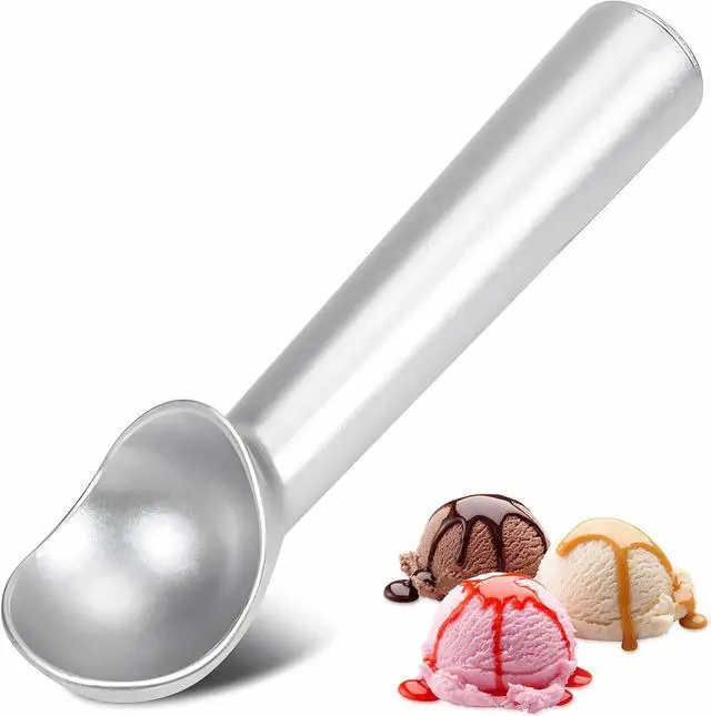 Main image of Ice Cream Scoop,Silver Aluminum Ice Cream Scooper,7.3 Inches One-Piece Design Nonstick Cookie Spoon,Durable,Easy to Clean