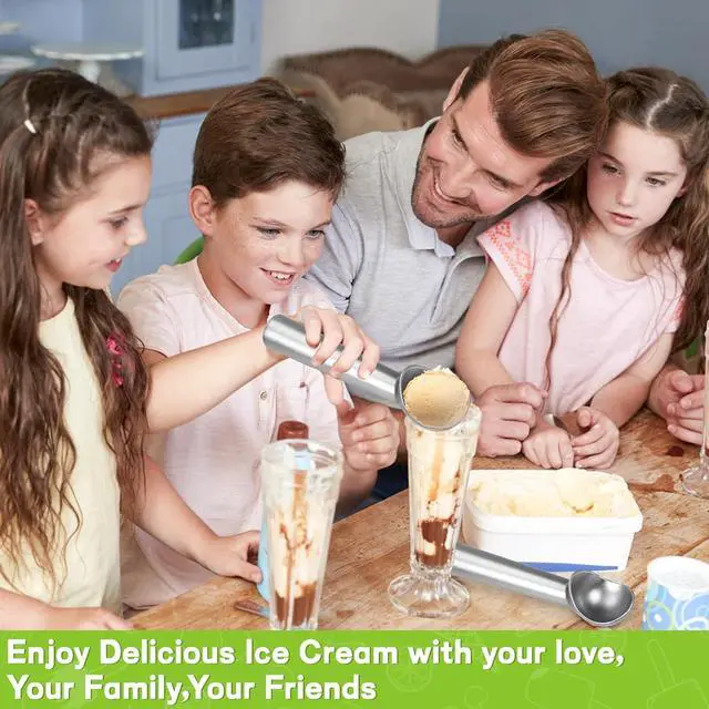 Alt view image 5 of 7 - Ice Cream Scoop,Silver Aluminum Ice Cream Scooper,7.3 Inches One-Piece Design Nonstick Cookie Spoon,Durable,Easy to Clean