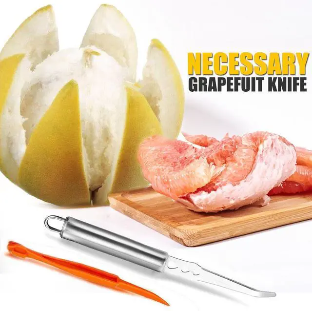 Alt view image 6 of 7 - Stainless Steel Fruit Knife Orange Peeler Tools Grapefruit Utensils Tool for Citrus Lemon Kiwi Salads Melon Lime Pitaya Apple