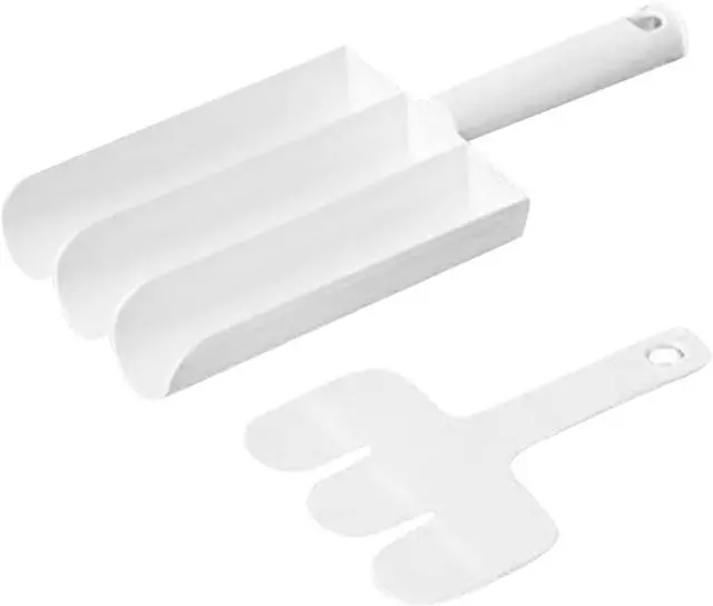 Main image of White Creative Kitchen Triple Meatball Maker, Meat Ball Scoop with Cutting Spade Ball Maker, None-Stick Meatball Maker Melon Ballers Fruit and Vegetable Tools