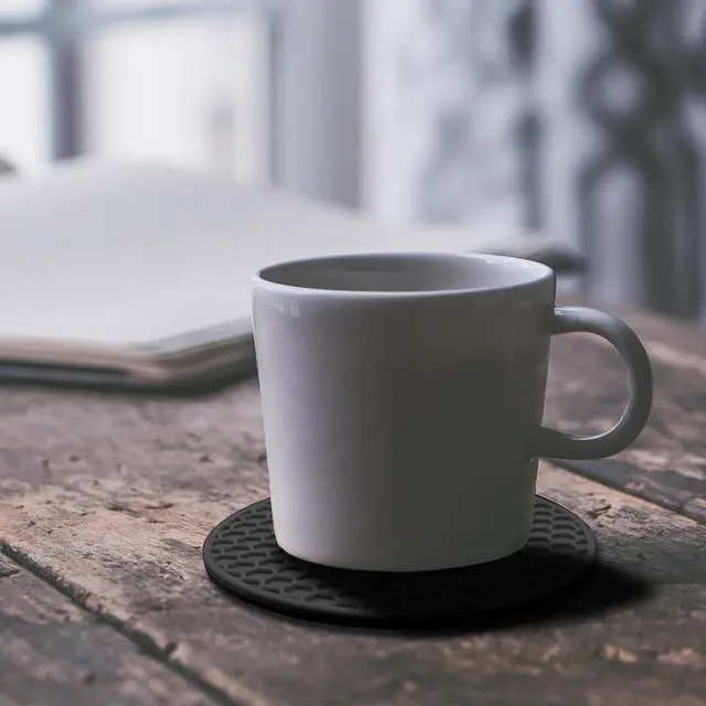 Alt view image 5 of 7 - TENOC Silicone Non-Slip, Heat Resistant & Water-Trapping Trivet Mats for Water Glasses & Teacup & Coffee Cup & Dishes & Cookware, Multipurpose Kitchen Table Coaster, 3.5-Inch, 3 Pcs, Black