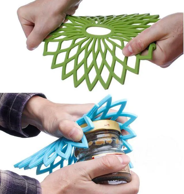 Alt view image 3 of 7 - ME.FAN Silicone Trivet Mat - Kitchen Hot Pads for Pots & Dish - Insulated Teapot Trivet - Flexible, Durable, Non-Slip Large Coasters 3 Set Grass Green