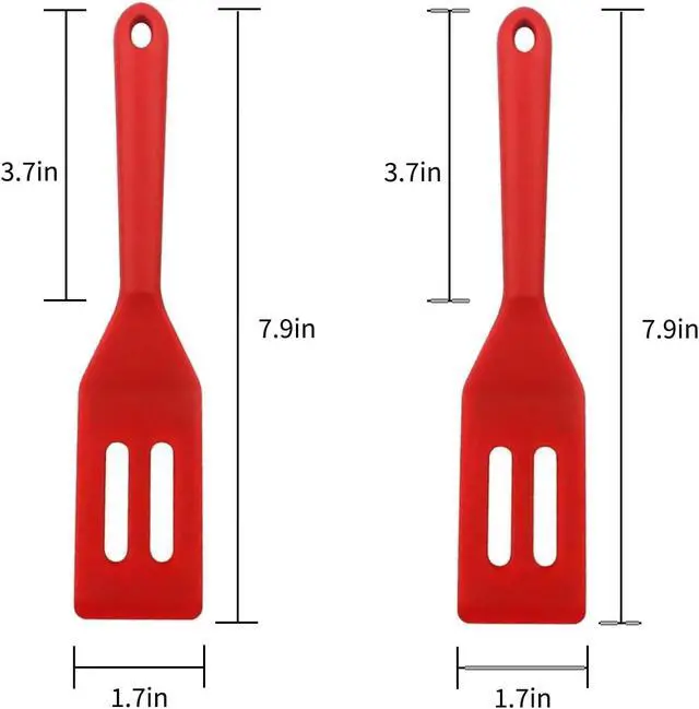 Alt view image 2 of 7 - Small Spatula, 2 PCS Mini Tiny Flexible Silicone Kitchen Turner Spatulas Set for Nonstick Cookware