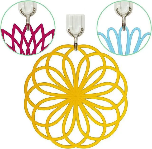 Alt view image 6 of 7 - ME.FAN Silicone Trivet Mat - Kitchen Hot Pads for Pots & Dish - Insulated Teapot Trivet - Flexible, Durable, Non-Slip Large Coasters 3 Set Grass Green