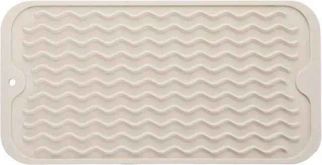 Main image of MicoYang Silicone Dish Drying Mat for Multiple Usage,Easy clean,Eco-friendly,Heat-resistant Silicone Mat for Kitchen Counter or Sink,Refrigerator or Drawer Liner Tapioca S 12 inches x 6 inches
