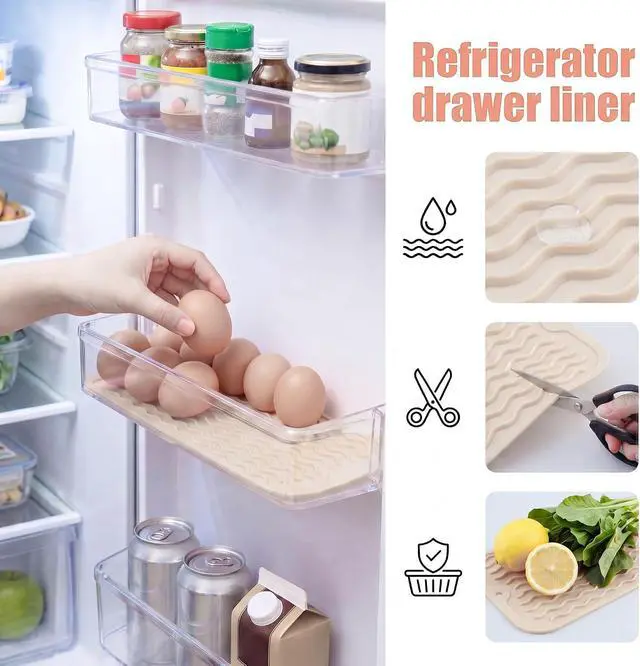 Alt view image 5 of 7 - MicoYang Silicone Dish Drying Mat for Multiple Usage,Easy clean,Eco-friendly,Heat-resistant Silicone Mat for Kitchen Counter or Sink,Refrigerator or Drawer Liner Tapioca S 12 inches x 6 inches