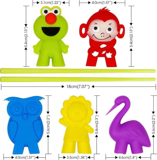 Alt view image 2 of 7 - Training chopsticks for kids adults and beginners - 5 Pairs chopstick set with attachable learning chopstick helper - right or left handed
