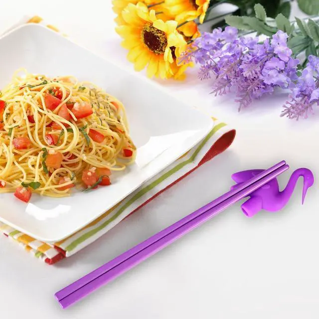 Alt view image 4 of 7 - Training chopsticks for kids adults and beginners - 5 Pairs chopstick set with attachable learning chopstick helper - right or left handed