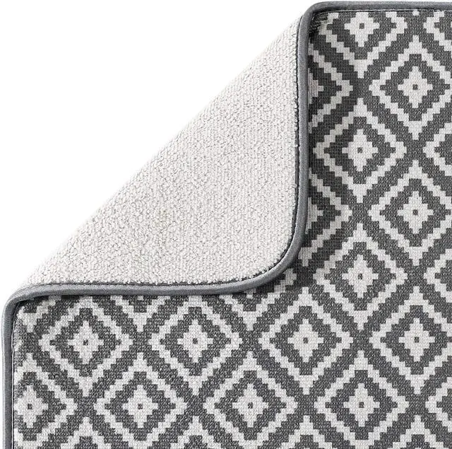 Alt view image 3 of 7 - SUBEKYU Microfiber Dish Drying Mat for Kitchen Counter, Absorbent Dishes Drainer/Rack Pad for Countertop, 19.2 by 15.8 Inches (Rhombus), Grey, 1 Pack