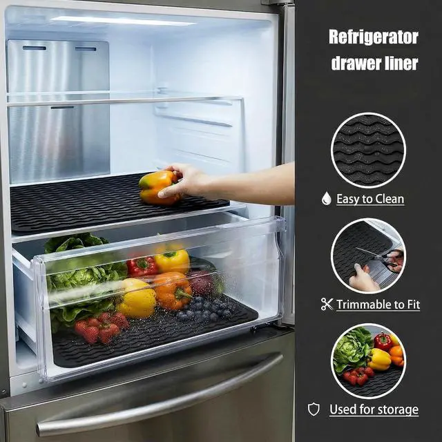 Alt view image 4 of 7 - MicoYang Silicone Dish Drying Mat Quick-Dry Ridges Counter & Sink Pad, Heat-Resistant Trivet to 450°F, Non-Slip & Dishwasher Safe, Roll-Up Storage, 18 Colors & 9 Sizes (Black, 16"×12")
