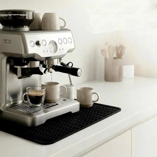 Alt view image 6 of 7 - MicoYang Silicone Dish Drying Mat Quick-Dry Ridges Counter & Sink Pad, Heat-Resistant Trivet to 450°F, Non-Slip & Dishwasher Safe, Roll-Up Storage, 18 Colors & 9 Sizes (Black, 16"×12")