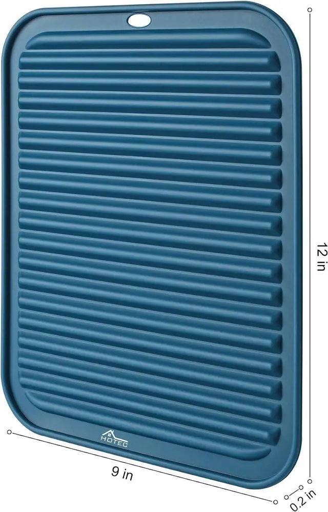 Alt view image 2 of 7 - HOTEC BPA Free Silicone Trivets for Hot pots and Pans, 446 Heat Resistant for Kitchen Counter Dish Drying Mat, Set of 2 Classic Blue