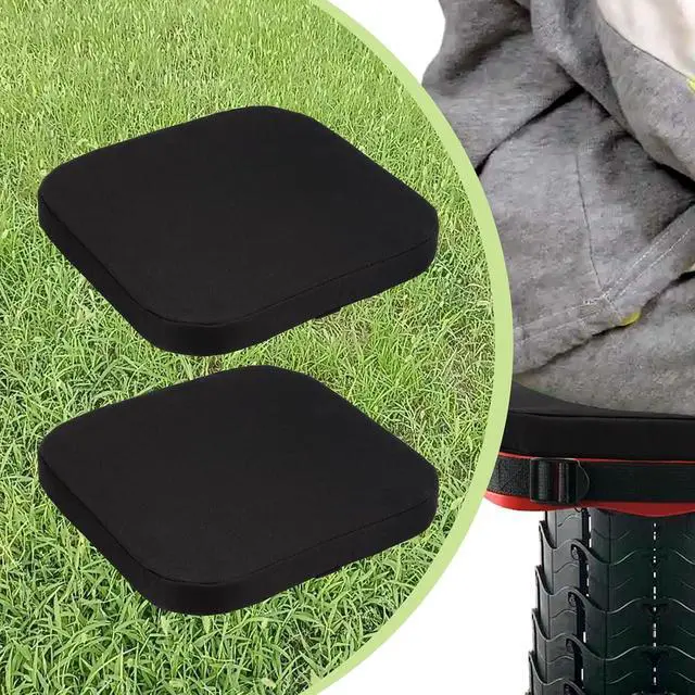Alt view image 2 of 7 - 1 Pack Square Thickened Telescopic Stool Cushion with Memory Foam | Collapsible Stool Chair Pads, Retractable Folding Stool Cushion with Elastic Strap, Fits Round Retractable Folding Stools