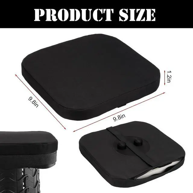 Alt view image 3 of 7 - 1 Pack Square Thickened Telescopic Stool Cushion with Memory Foam | Collapsible Stool Chair Pads, Retractable Folding Stool Cushion with Elastic Strap, Fits Round Retractable Folding Stools