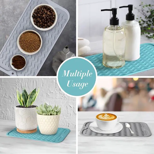 Alt view image 3 of 4 - Silicone Dish Drying Mat, Multipurpose Heat Resistant 600 7-Inch Food Grade & BPA Free. Non-Slip Trivet mats for Cup, Hot Pot, Hot Dishes