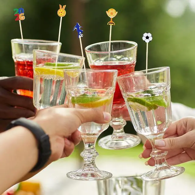 Alt view image 7 of 7 - Aodaer 200 Pcs Soccer Cocktail Picks for Appetizers Soccer Toothpicks Long Bamboo Food Picks Fruit Skewers for Drinks Desserts for Game Day Soccer Party Supplies