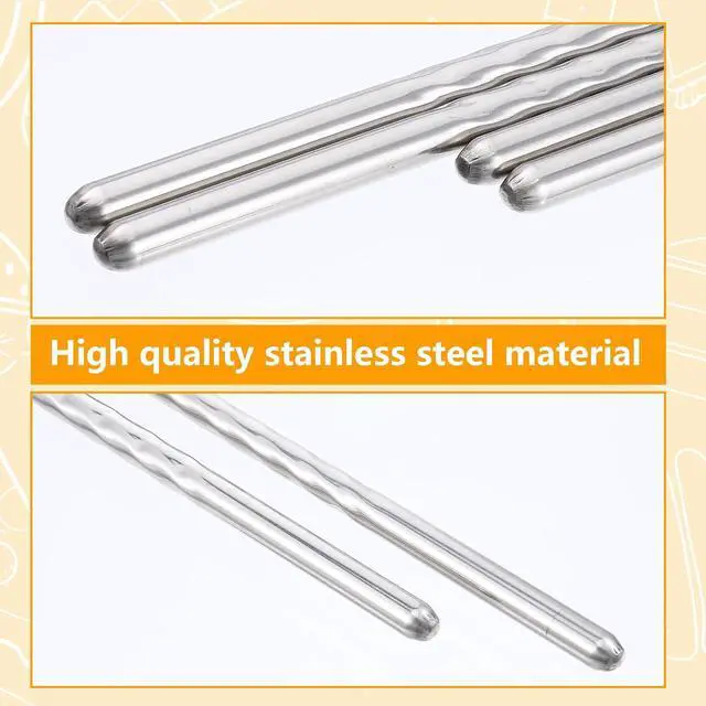 Alt view image 3 of 7 - 2 Pairs Metal Cooking Chopsticks Cooking Chopsticks Long | Reusable Stainless Steel Chopstick Extra Long for Kitchen Frying Hot Pot ( 15 Inch,Silver)