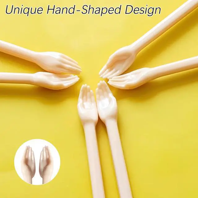 Alt view image 2 of 6 - 4 Pairs Unique Hand Chopsticks Funny Cute Chopsticks with Hands at the End, Non-Slip Grip, Reusable, Excellent Gift for Women, Kids, and Adults,Kitchen Accessory