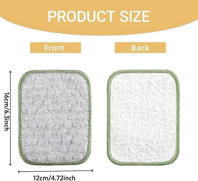 Alt view image 2 of 7 - 10PCS Double-Sided Thickened Wire Dishwashing Rags - Non Scratch Wire Dishcloth & Miracle Wire Cleaning Cloth, Multipurpose Use on Dishes, Pots, Sinks & Kitchen Surfaces (10)