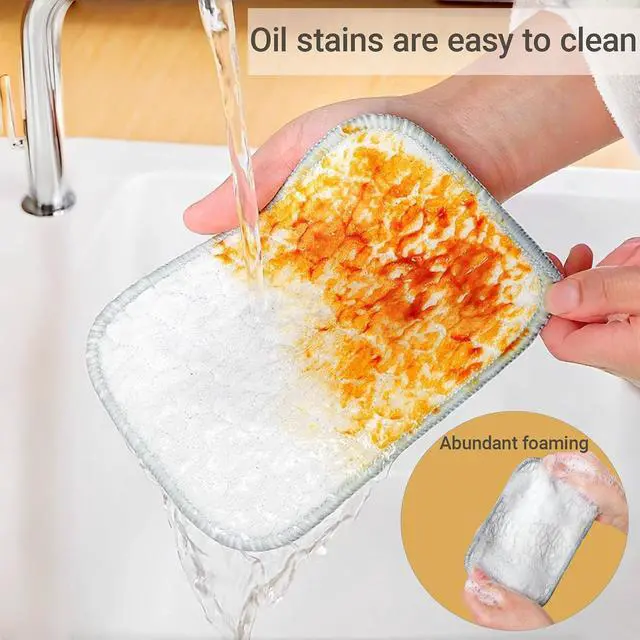 Alt view image 4 of 7 - 10PCS Double-Sided Thickened Wire Dishwashing Rags - Non Scratch Wire Dishcloth & Miracle Wire Cleaning Cloth, Multipurpose Use on Dishes, Pots, Sinks & Kitchen Surfaces (10)