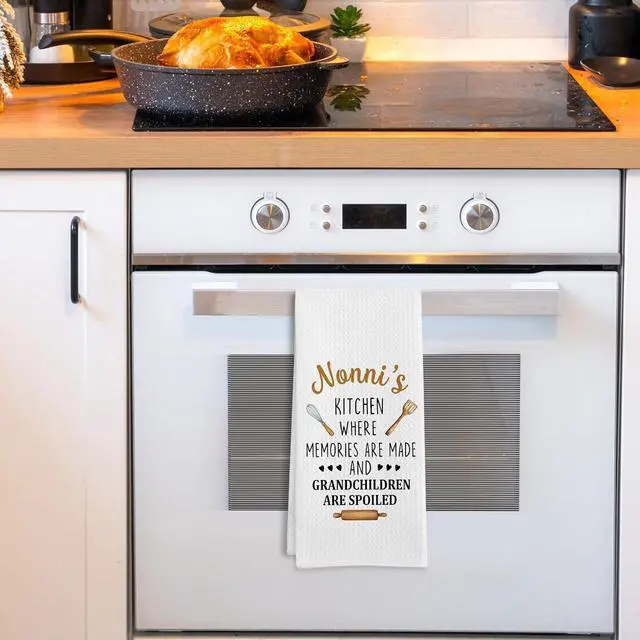 Alt view image 2 of 7 - Nonni Gifts Kitchen Towels, Gifts for Nonni Dish Tea Towels for Nonni's Kitchen, Mothers Day Birthday Grandma Gift Decorative Hand Towel from Grandchildren Grandkids, 16x24 Inch