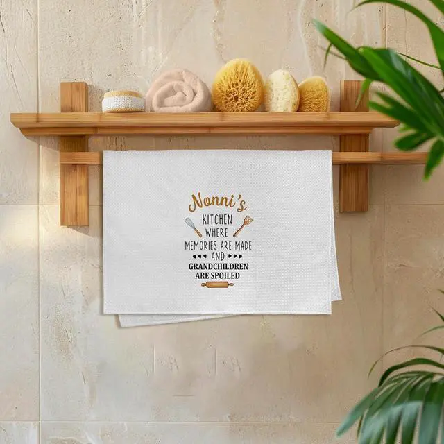 Alt view image 6 of 7 - Nonni Gifts Kitchen Towels, Gifts for Nonni Dish Tea Towels for Nonni's Kitchen, Mothers Day Birthday Grandma Gift Decorative Hand Towel from Grandchildren Grandkids, 16x24 Inch