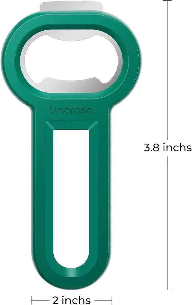 Alt view image 7 of 7 - Linoroso Magnetic Bottle Opener Pop Can Opener for Refrigerator, Beer Bottle Opener and Soda Can Opener with Cap Catcher, Portable Beer Opener for Bartender, Home, Restaurant, Bar Tools, 1 Pack, Green
