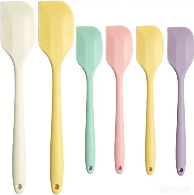 Main image of 6 Pack Silicone Spatulas 10.9 in Large & 8.2 in Small, Nonstick Heat Resistant Mixing Tools for Baking Cookware