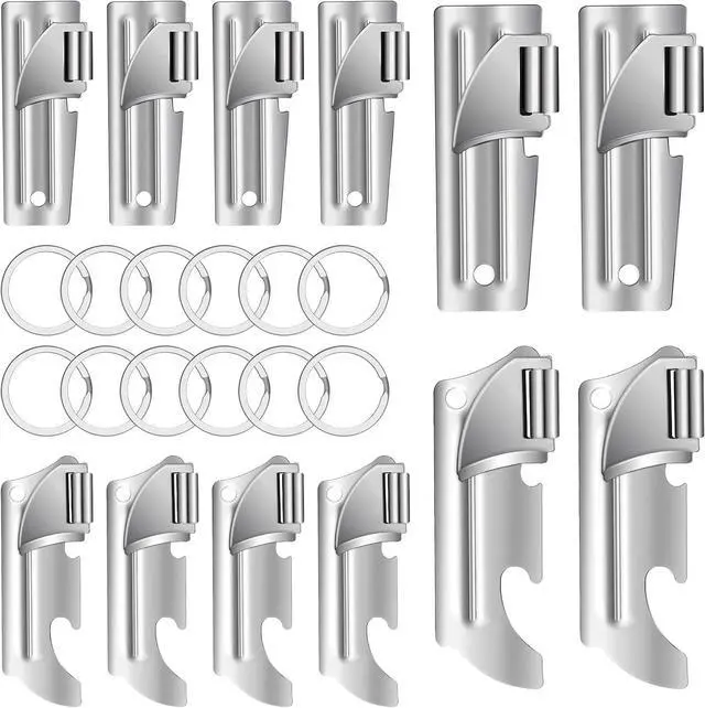 Main image of 12 PCS P-51 and P-57 Military Style Can Openers with Key Rings | Stainless Steel Military Can Openers for Camping Portable Survival Army Can Openers