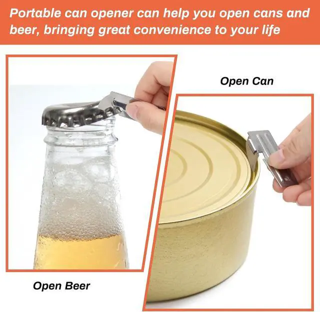 Alt view image 4 of 7 - 12 PCS P-51 and P-57 Military Style Can Openers with Key Rings | Stainless Steel Military Can Openers for Camping Portable Survival Army Can Openers