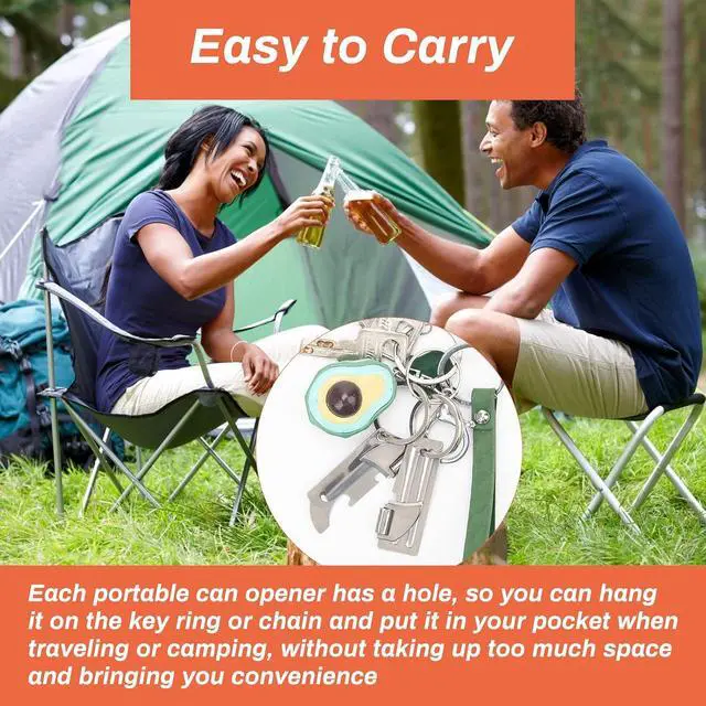 Alt view image 5 of 7 - 12 PCS P-51 and P-57 Military Style Can Openers with Key Rings | Stainless Steel Military Can Openers for Camping Portable Survival Army Can Openers