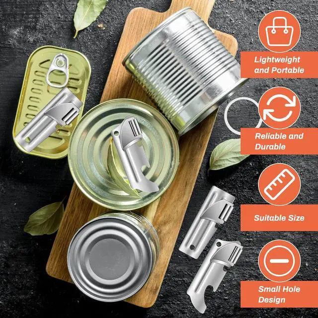 Alt view image 6 of 7 - 12 PCS P-51 and P-57 Military Style Can Openers with Key Rings | Stainless Steel Military Can Openers for Camping Portable Survival Army Can Openers