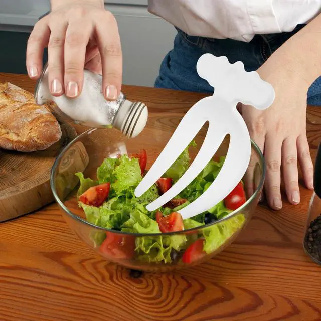 Alt view image 5 of 7 - VOSAREA Salad Tongs 2pcs Salad Hands Plastic Salad Serving Hands Salad Tongs for Serving Salad Serving Utensils Salad Salad Servers Salad Claws Salad Picker Salad Spoons White