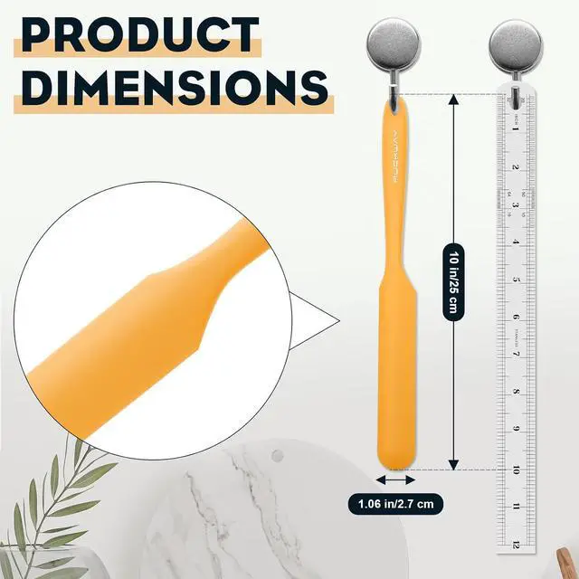 Alt view image 2 of 7 - 3pcs Silicone Jar Spatulas 10in Long Skinny Heat-Resistant, Narrow Spatula Set for Scraping Peanut Butter, Sourdough, Jam in Small Containers, Blenders & Baking (Yellow & Green & Pink)