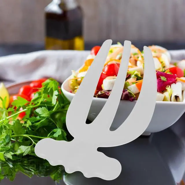 Alt view image 7 of 7 - VOSAREA Salad Tongs 2pcs Salad Hands Plastic Salad Serving Hands Salad Tongs for Serving Salad Serving Utensils Salad Salad Servers Salad Claws Salad Picker Salad Spoons White