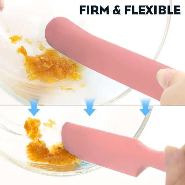 Alt view image 5 of 7 - 3pcs Silicone Jar Spatulas 10in Long Skinny Heat-Resistant, Narrow Spatula Set for Scraping Peanut Butter, Sourdough, Jam in Small Containers, Blenders & Baking (Yellow & Green & Pink)