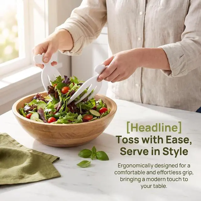Alt view image 4 of 7 - VOSAREA Salad Tongs 2pcs Salad Hands Plastic Salad Serving Hands Salad Tongs for Serving Salad Serving Utensils Salad Salad Servers Salad Claws Salad Picker Salad Spoons White