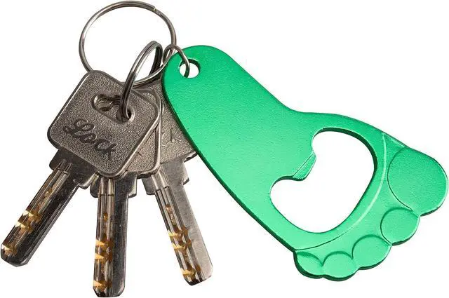 Alt view image 3 of 6 - Swatom Foot Shape Bottle Opener with Keychain Key Tag Chain Ring Accessories 6PCS