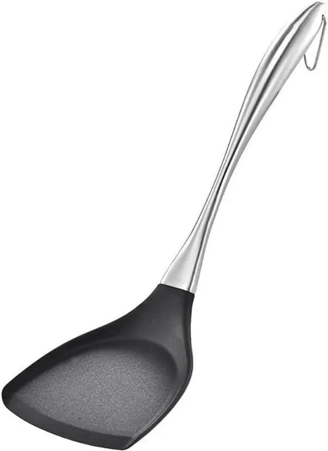 Main image of Honglida Premium Silicone Wok Turner BPA Free 600ºF Spatula Stainless Steel Handle 14-1/5 Inch for Non Stick Cookware (Black)