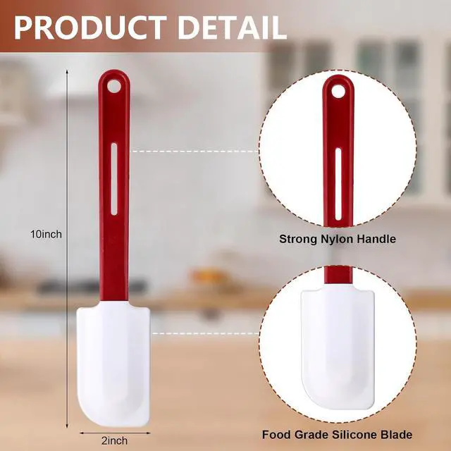 Alt view image 2 of 6 - Norme 4 Pcs Rubber Spatulas Silicone Heat Resistant, 10 Inch