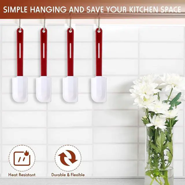 Alt view image 3 of 6 - Norme 4 Pcs Rubber Spatulas Silicone Heat Resistant, 10 Inch