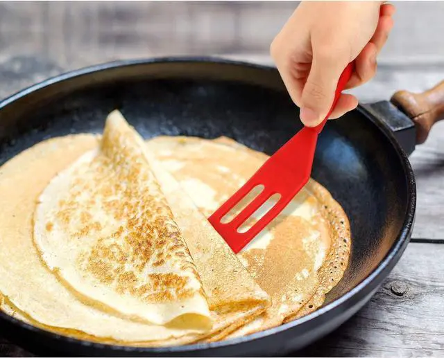 Alt view image 5 of 7 - Patelai Mini Brownie Serving Spatula Silicone, Red and Black, 2 Pieces | Flexible Nonstick for Small Frying Pans, Heat-resistant Server Flips Eggs Cookies Brownies Lemon Squares, Fits Tight Spaces