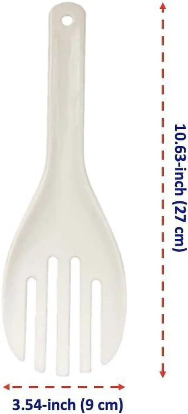 Main image of White Jumbo Large Plastic Rice Paddle Spatula Scoop Fork-Like, 10.63" (27 cm) Long, Serving SpoonsRice and Potato Servers