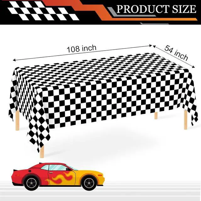 Alt view image 5 of 7 - 2 Pack Black and White Gingham Tablecloth Rectangular Buffalo Checkered Tablecloths Disposable Plastic Plaid Table Cover for Parties, Outdoor Picnic, Birthday, Wedding, Camping 54 × 108 Inch