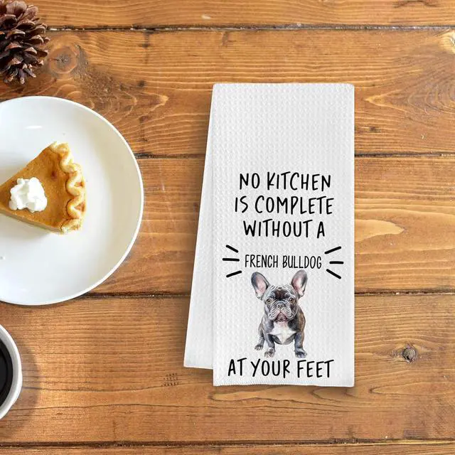 Alt view image 3 of 5 - French Bulldog Funny Kitchen Towels - Frenchie Mom Gifts, Dog Kitchen Towels, 16x24 Inches