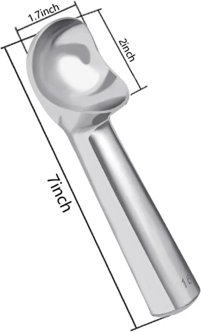 Alt view image 2 of 7 - Pimoys Ice Cream Scoop, 7 Inch Aluminum, Nonstick, Bright Silver | One-piece aluminum, anti-freeze handle, cuts hard ice cream, gelato & sorbet, hand wash only