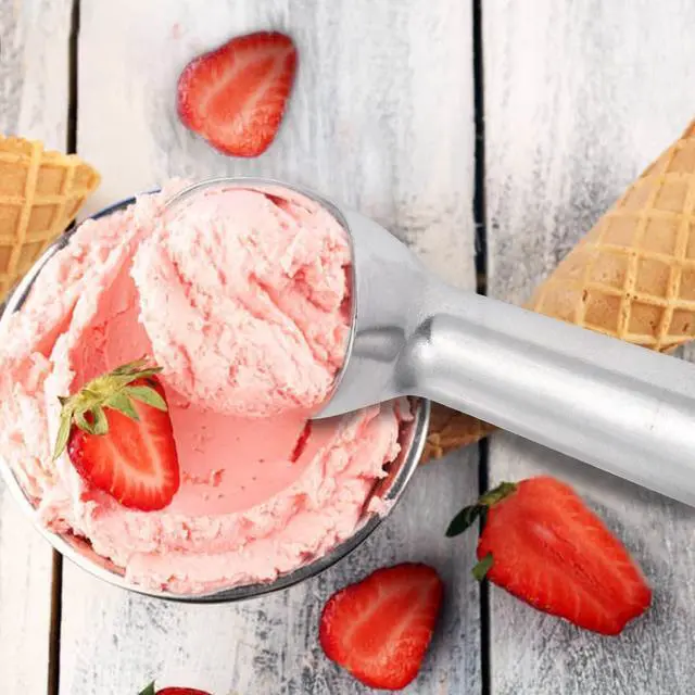 Alt view image 5 of 7 - Pimoys Ice Cream Scoop, 7 Inch Aluminum, Nonstick, Bright Silver | One-piece aluminum, anti-freeze handle, cuts hard ice cream, gelato & sorbet, hand wash only